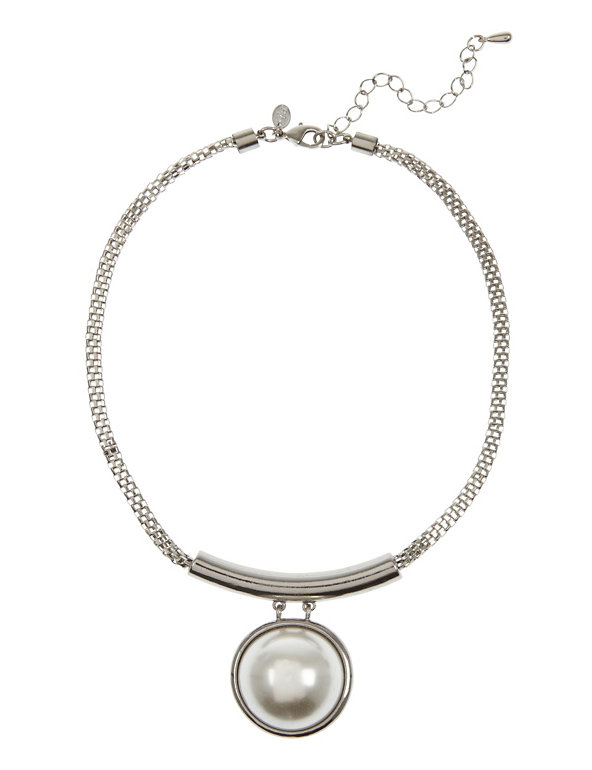 Round Pearl Effect Necklace Image 1 of 1