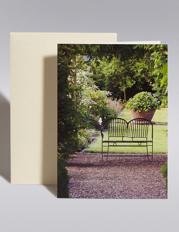 Royal Horticultural Society Garden Bench Blank Card Image 1 of 1