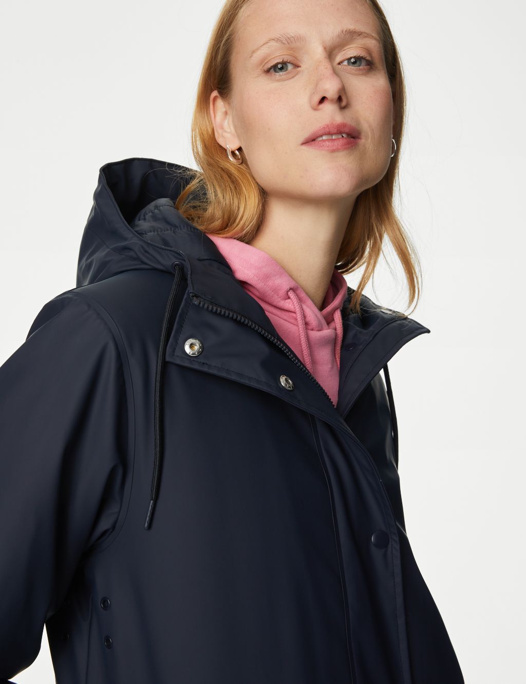 Rubber Hooded Funnel Neck Raincoat | M&S Collection | M&S