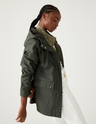 rubber hooded raincoat
