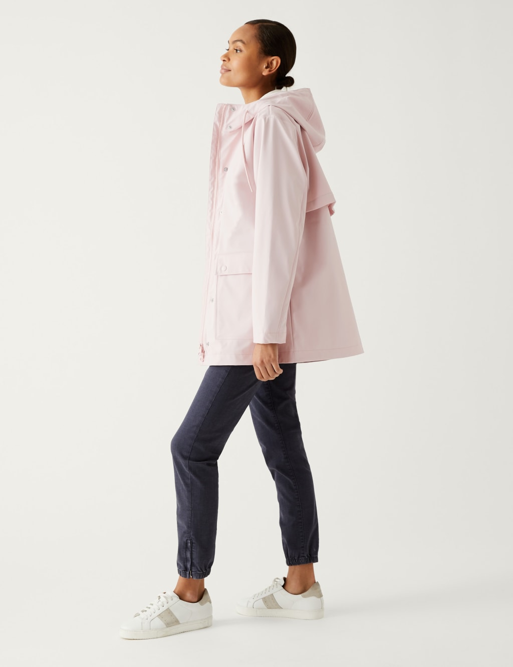 rubber hooded raincoat
