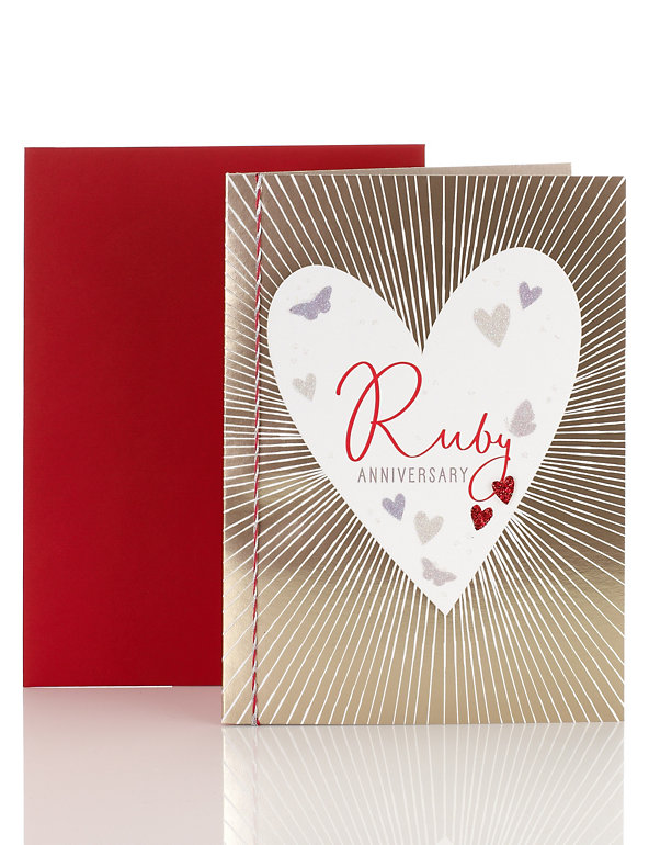 Ruby Wedding Anniversary Card Image 1 of 2