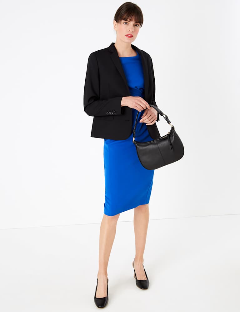 Ruched Front Knee Length Tailored Dress M&S Collection M&S