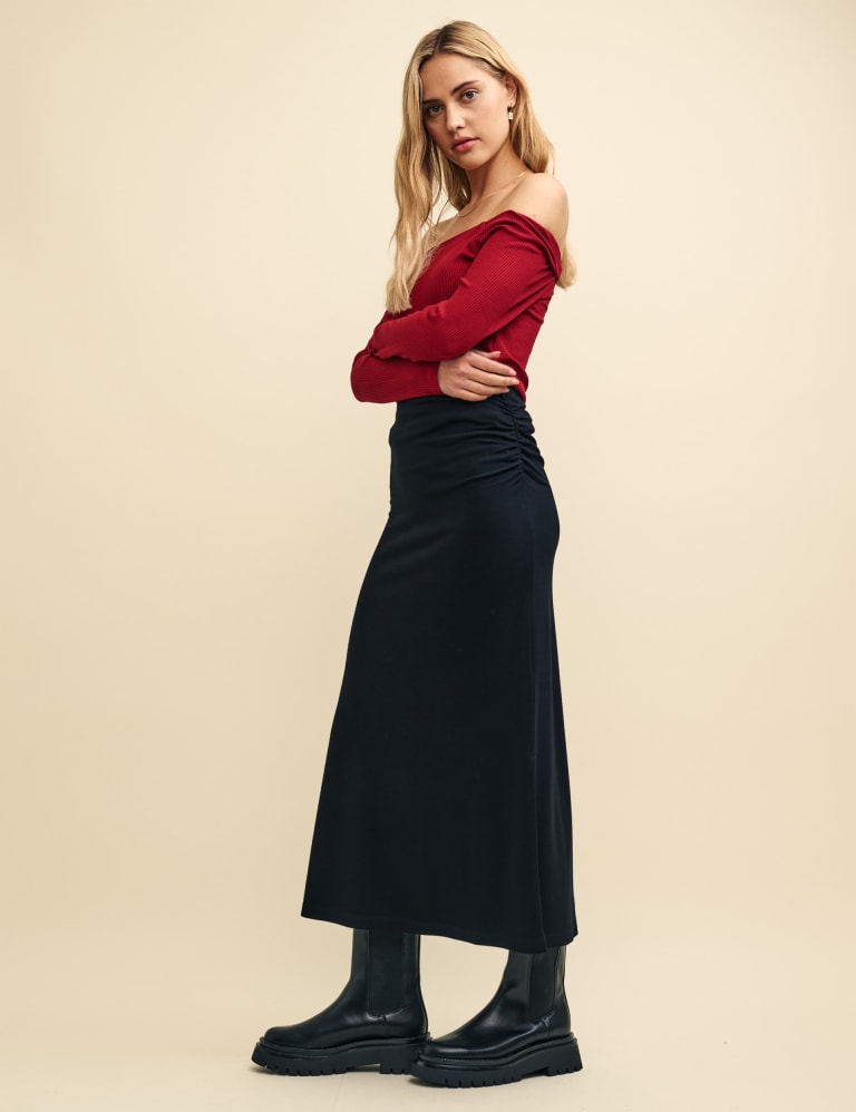 Ruched Midi Column Skirt Nobody s Child M S