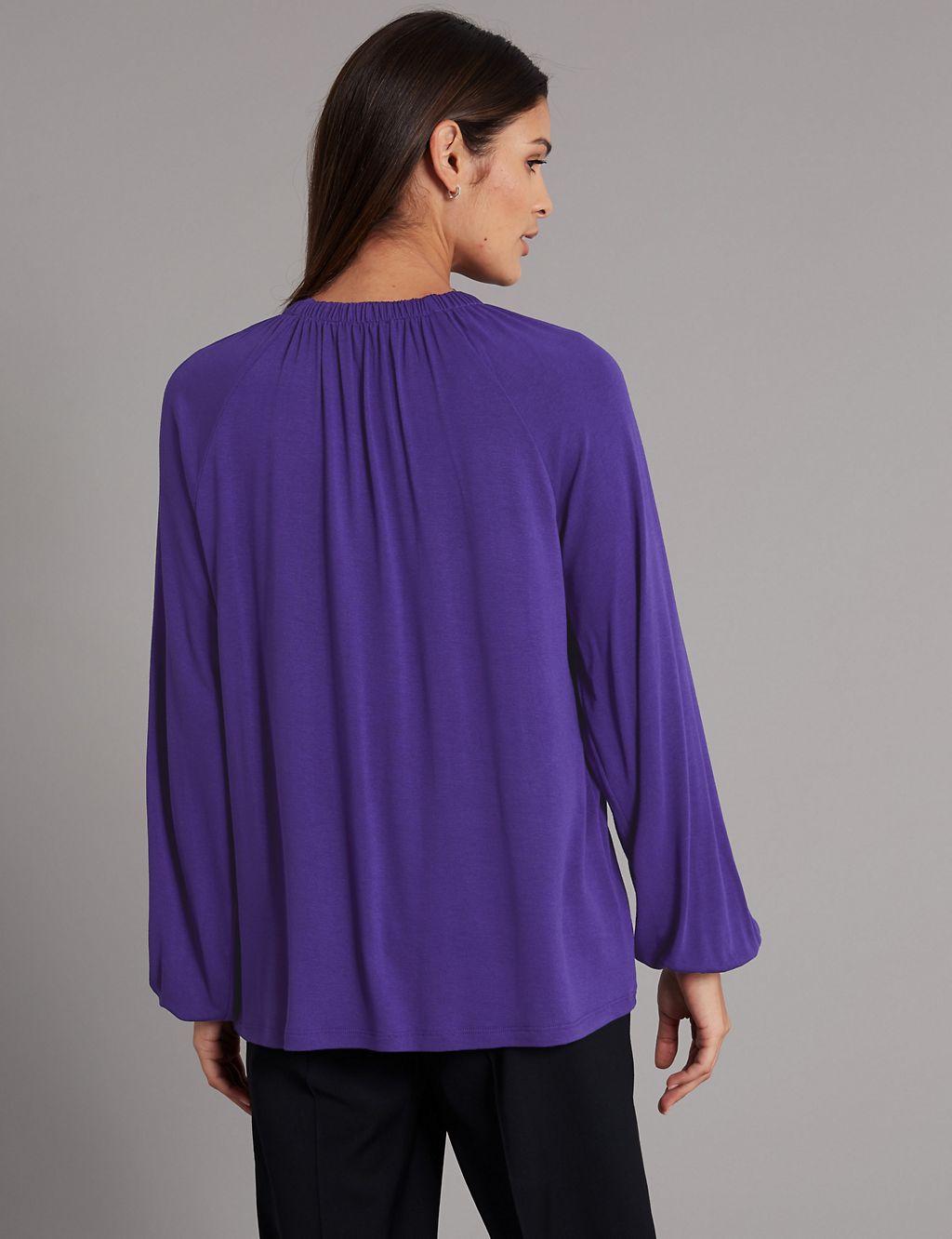 Ruched Neck Long Sleeve Top 4 of 4