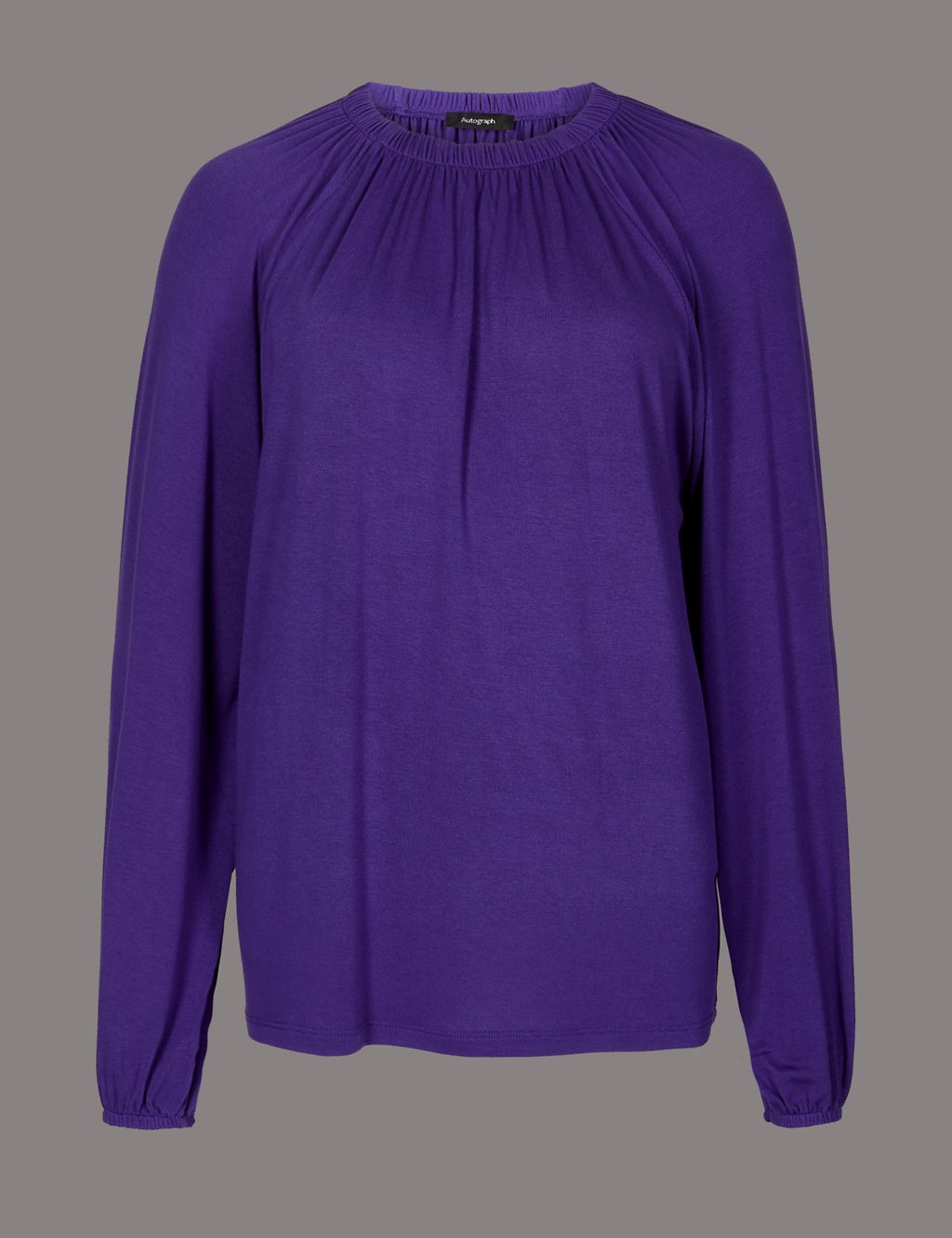 Ruched Neck Long Sleeve Top 1 of 4