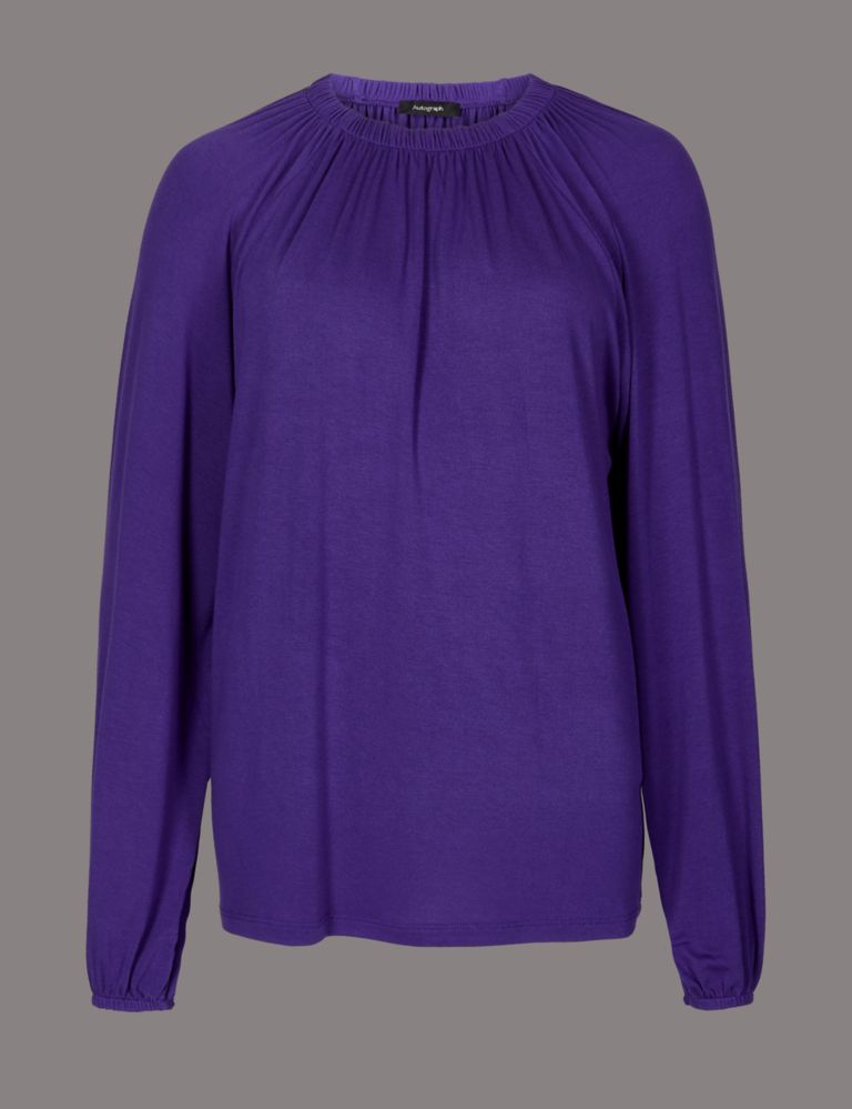 Ruched Neck Long Sleeve Top 2 of 4
