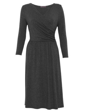 Ruched Waist Wrap Dress Image 2 of 6