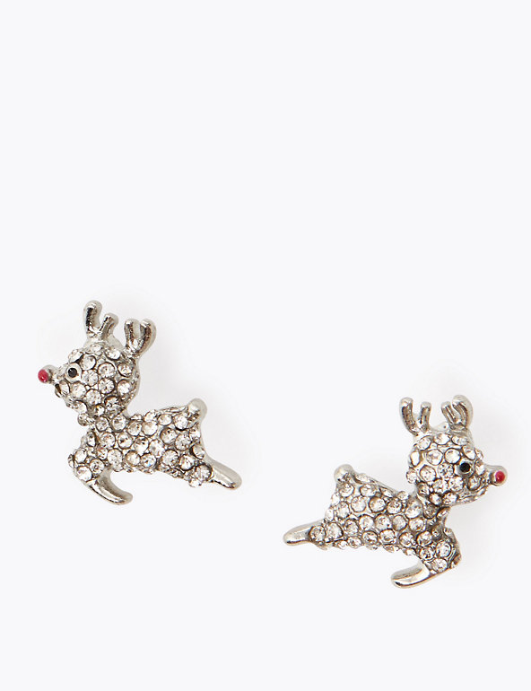 Rudolph Crystal Stud Earrings Image 1 of 1