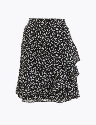 M/&S Collection Sizes 20 22 Linen Blend Knee Length A-Line Skirt 24/"L Black