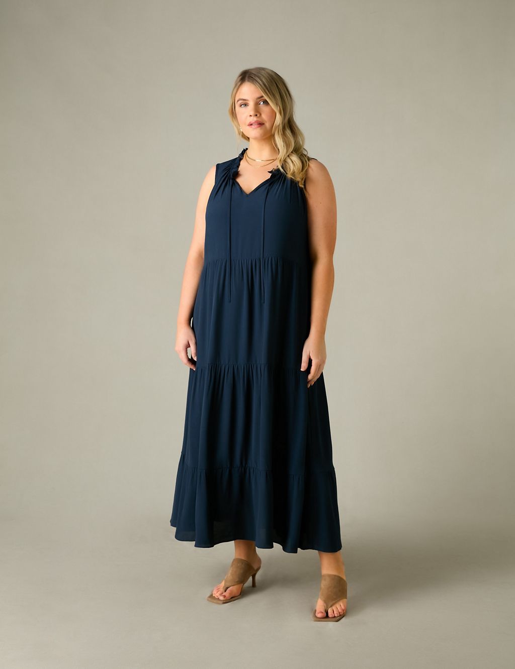 Ruffle Detail Maxi Tiered Dress 2 of 5