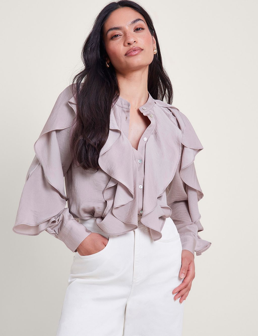 Ruffle High Neck Blouse 3 of 5