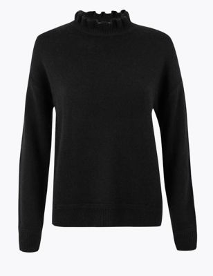 Ruffle High Neck Jumper | M&S Collection | M&S