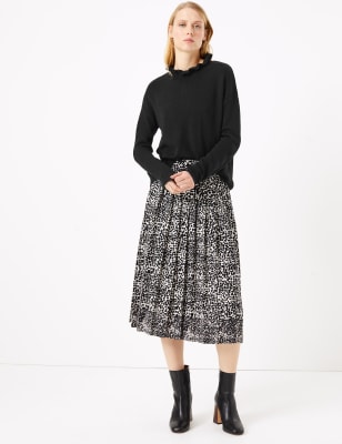 Ruffle High Neck Jumper, M&S Collection