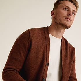 Man wearing cardigan