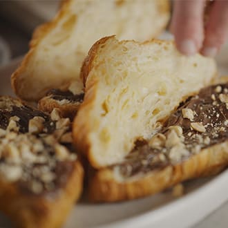 Chocolate hazelnut crème croissants