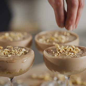 Chocolate hazelnut crème mini cheesecakes