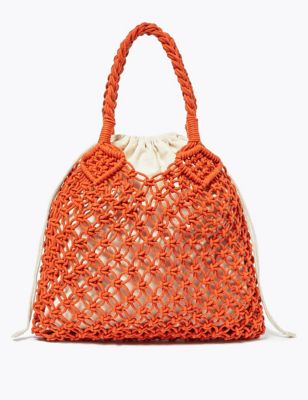 Cotton Rich Macrame Hobo Bag | M&S Collection | M&S