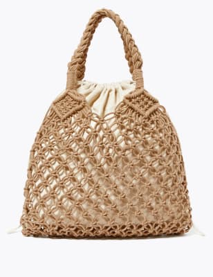 Macram&eacute; hobo-tas van katoen