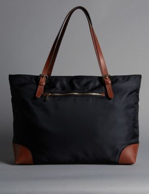 Leather Trim Double Handle Large Tote Bag | Autograph | M&S