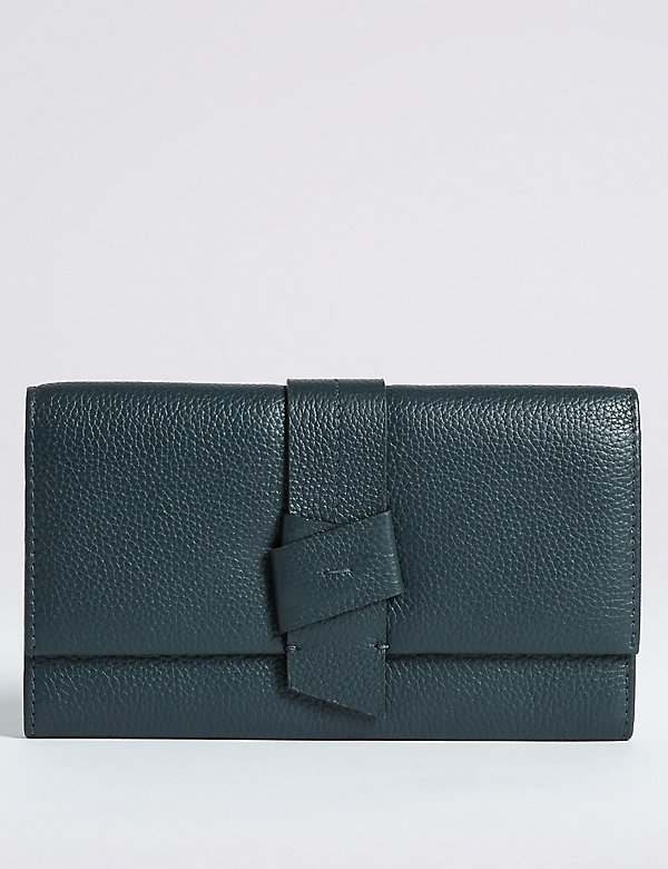 Geldbörse aus Leder mit Cardsafe™ und Knotendetail - DE