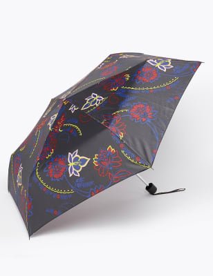 Compacte paraplu met bloemmotief