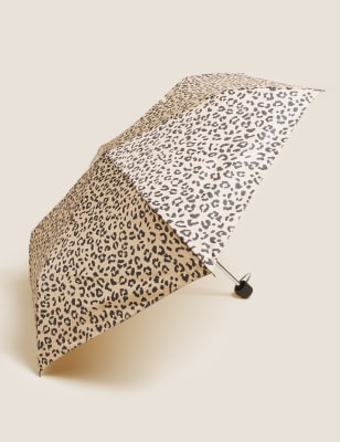 

Womens M&S Collection Kompakter Regenschirm mit Stormwear™ und Muster - Kamel Melange, Kamel Melange