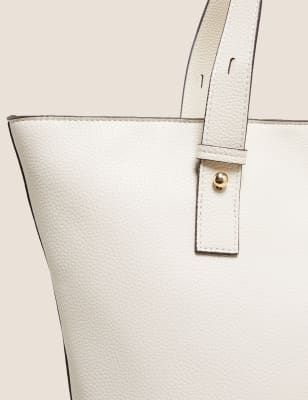 

Womens M&S Collection Tragetasche aus Kunstleder - Creme Hell, Creme Hell