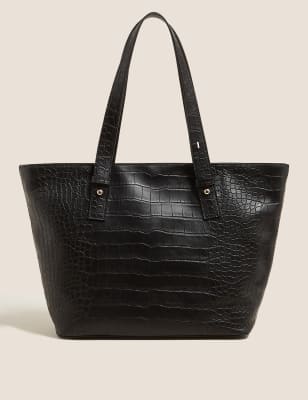 

Womens M&S Collection Faux Leather Tote Bag - Black, Black