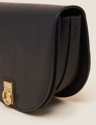 

Womens M&S Collection Faux Leather Saddle Cross Body Bag - Black, Black