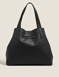 Faux Leather Drawstring Tote Bag