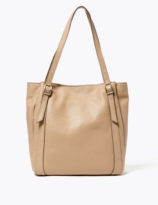 Hobo-tas van zuiver leer met gesp