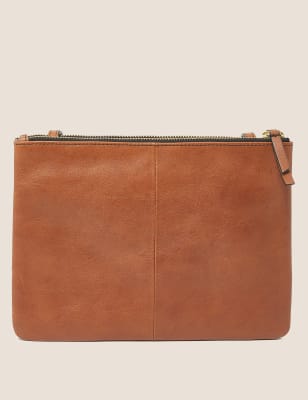 

Womens M&S Collection Leather Double Zip Cross Body Bag - Tan, Tan