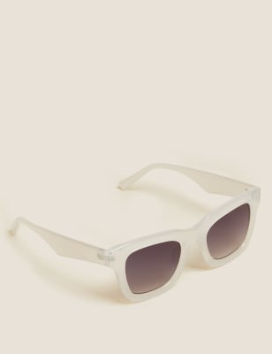 

Womens M&S Collection Quadratische schicke Sonnenbrille - Creme, Creme