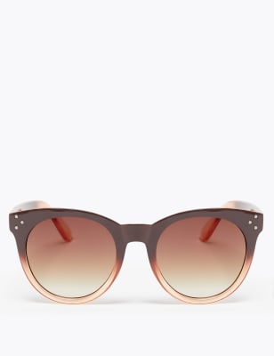 Preppy zonnebril met rond montuur