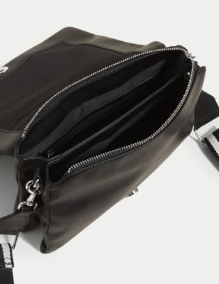Faux Leather Messenger Cross Body Bag