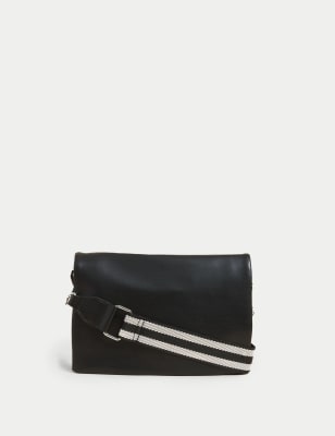 Faux Leather Messenger Cross Body Bag
