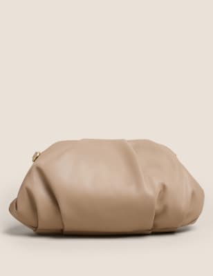 Oversized ruched sale clutch bag