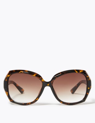 Vierkante zonnebril met schuin dessin