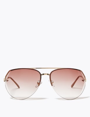 Rimless 2024 aviator sunglasses