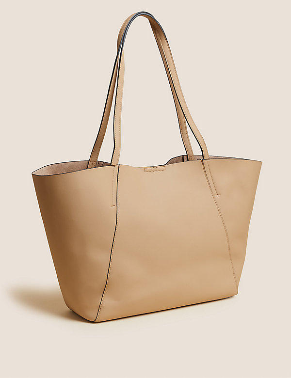 Faux Leather Tote Bag - BE