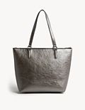 Faux Leather Croc Effect Tote Bag