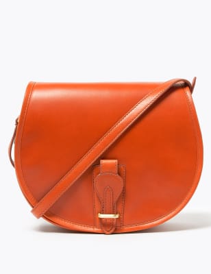 Leren crossbody-zadeltas