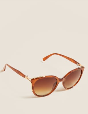 

Womens M&S Collection Sonnenbrille im Katzenaugendesign - Braun Melange, Braun Melange