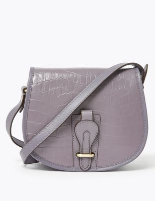 Leather Croc Effect Mini Cross Body Bag | M&S Collection | M&S