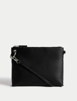 

Womens M&S Collection Faux Leather Cross Body Bag - Black, Black