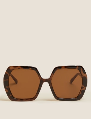 

M&S Collection Gafas de sol angulares maxiWomens - Mezcla De Tonos Marrones, Mezcla De Tonos Marrones