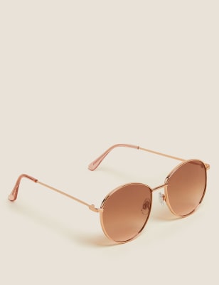 Rose Gold Round Sunglasses