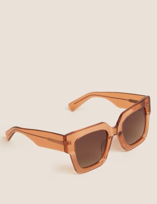 

Womens M&S Collection Eckige Sonnenbrille aus Acetat - Orange, Orange