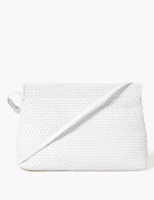 leather woven crossbody bag